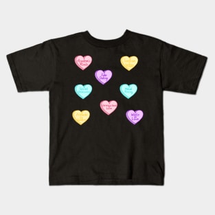 Romance Tropes Loveheart Sticker Pack Kids T-Shirt